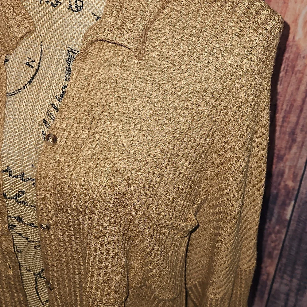 BKE Women’s Soft Knit Button-Front Sweater Cardigan - Camel Brown Size XXL - Picture 2 of 4